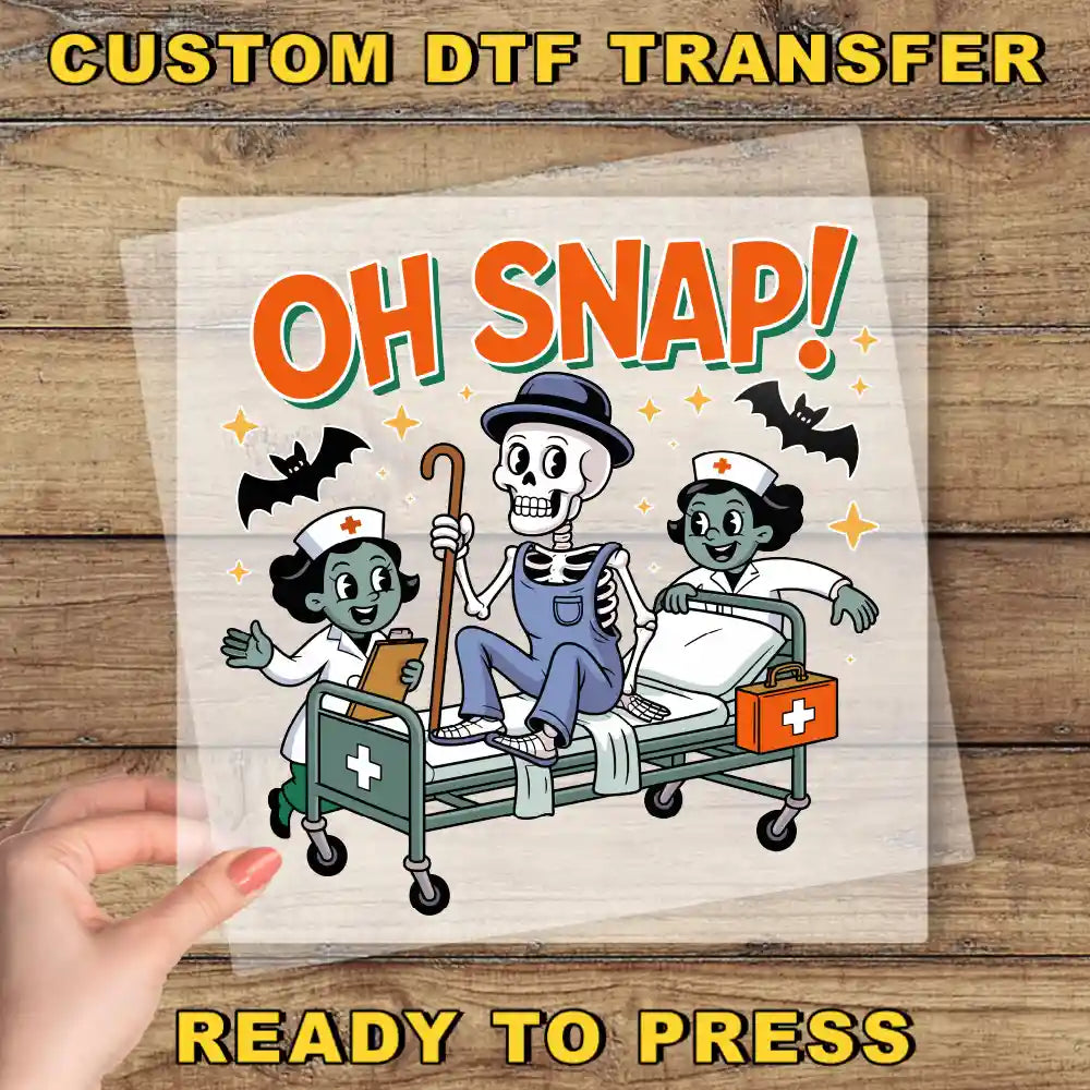 a hand holding a poster with a skeleton on it