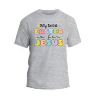 a grey t - shirt with the words easter jesus on it