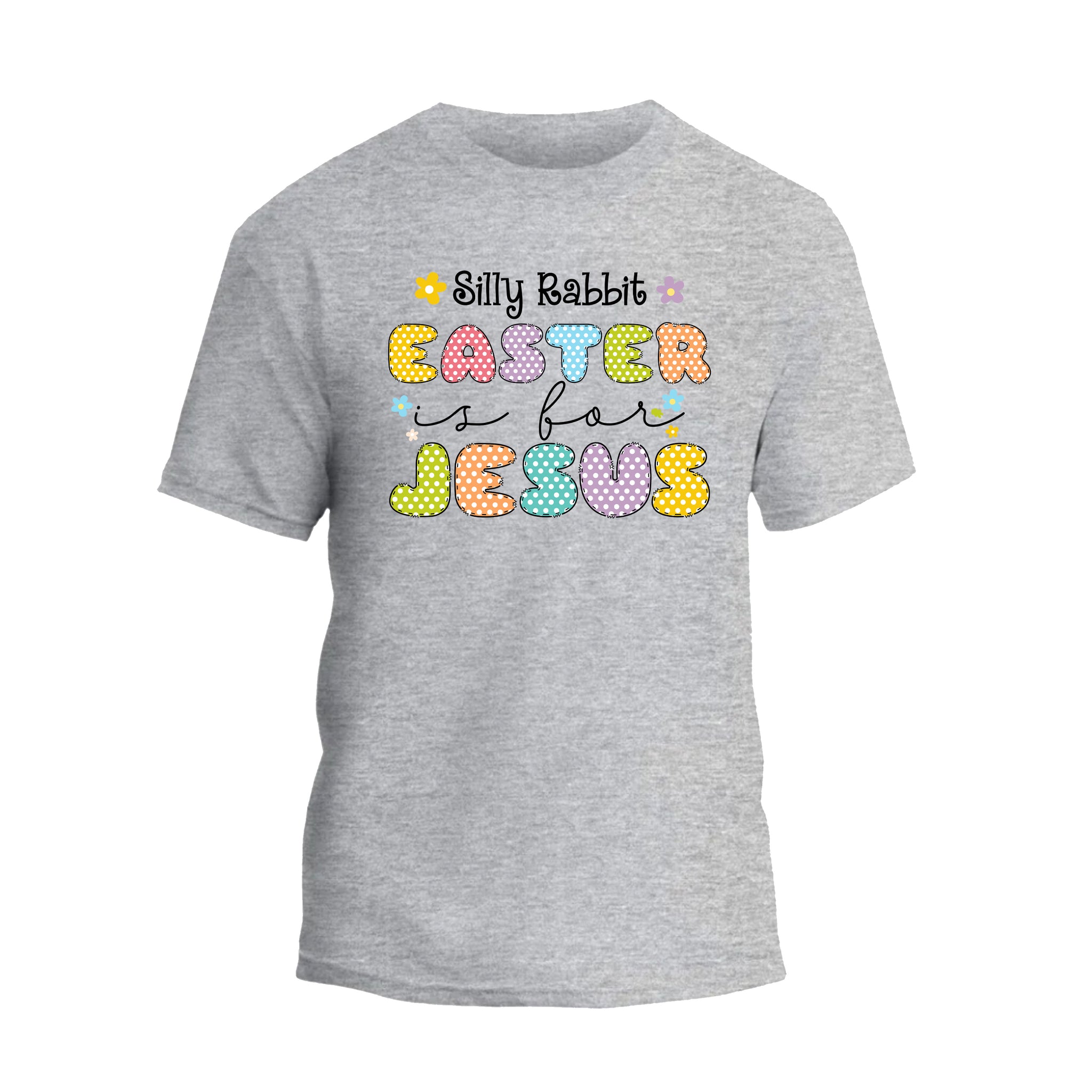 a grey t - shirt with the words easter jesus on it