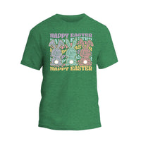 a green t - shirt that says happy easter