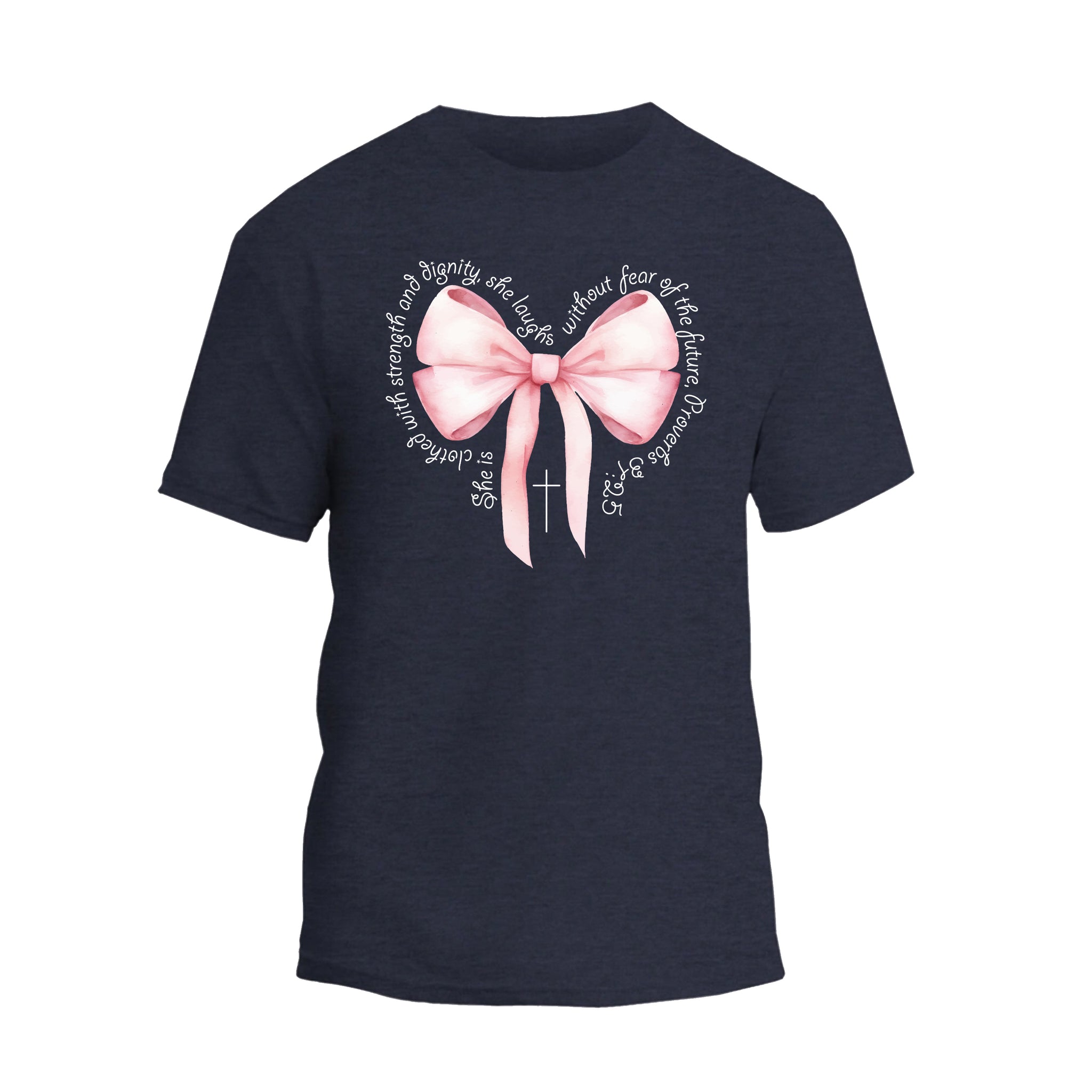 a t - shirt with a pink bow on it