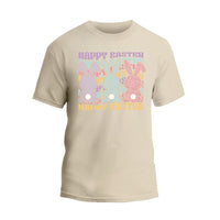 a t - shirt with the words happy easter on it