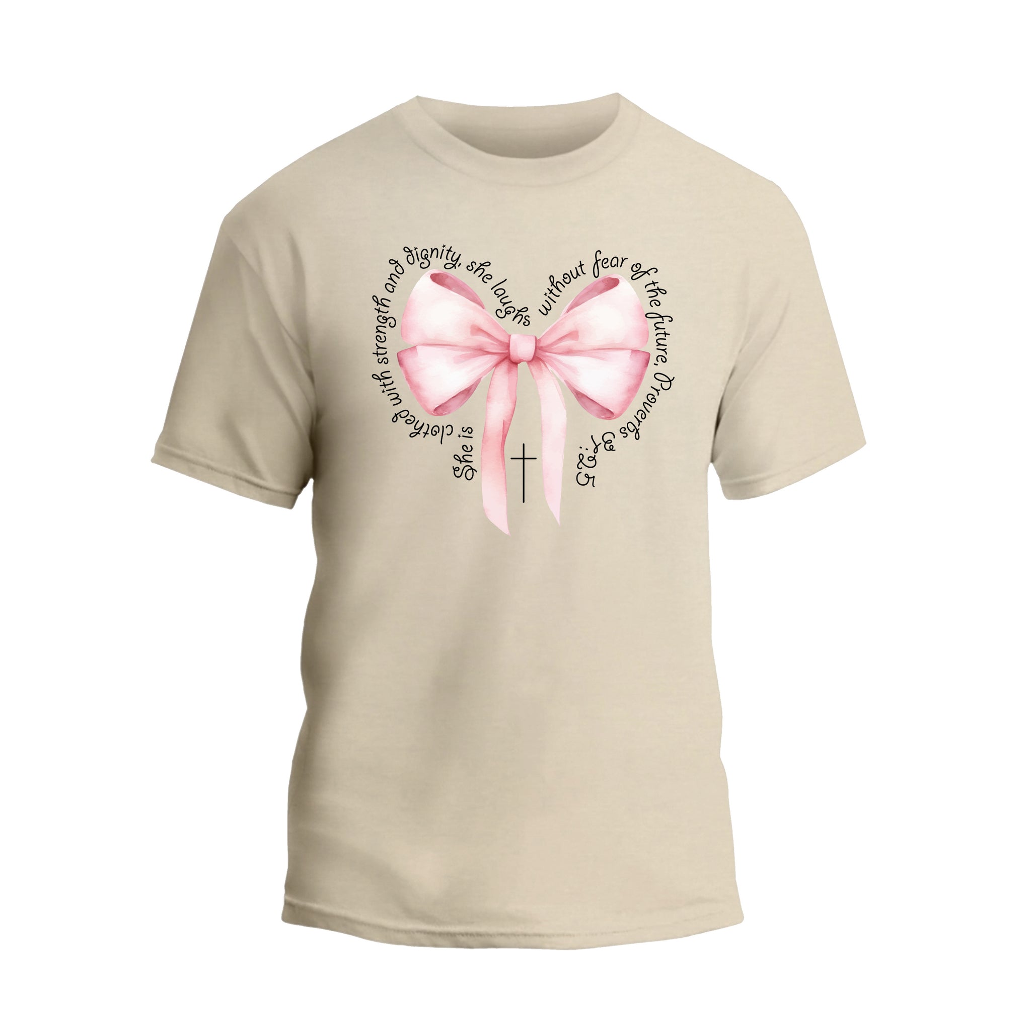 a t - shirt with a pink bow on it