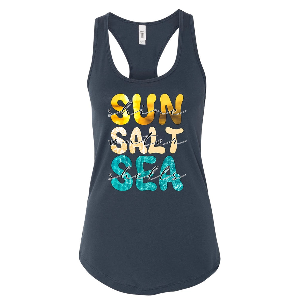 Sun Salt Sea Women's Ideal Racerback Tank Top, Summer Vibe Tank Top, Women Tank Top