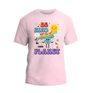 a pink t - shirt with an image of a rainbow unicorn