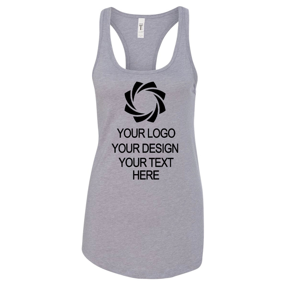 a women's tank top with a black and white logo
