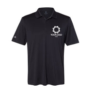 a black polo shirt with a white logo