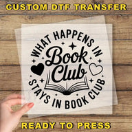 a person holding a book with the words, what happens in a book club?