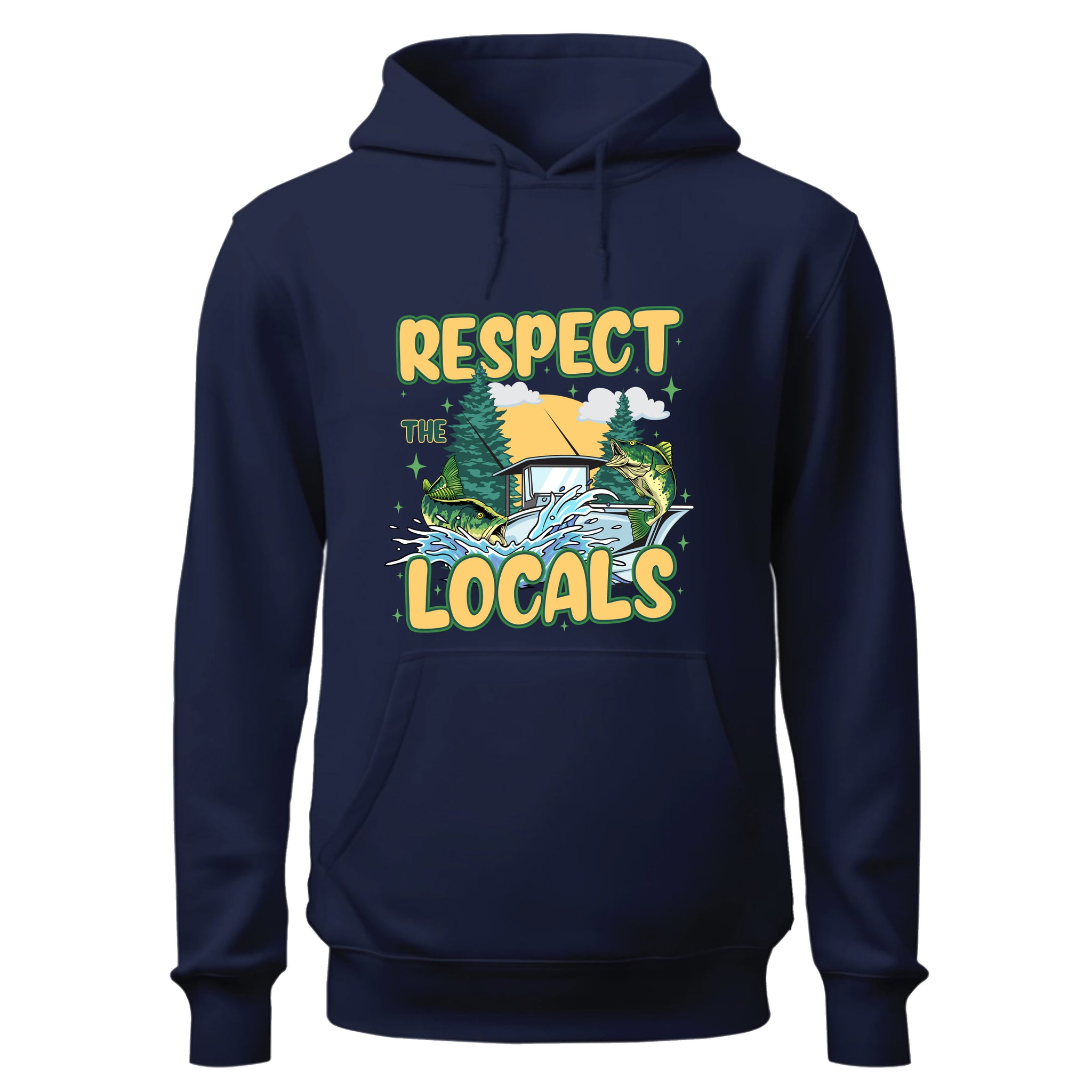 a blue hoodie with the words respect locals on it