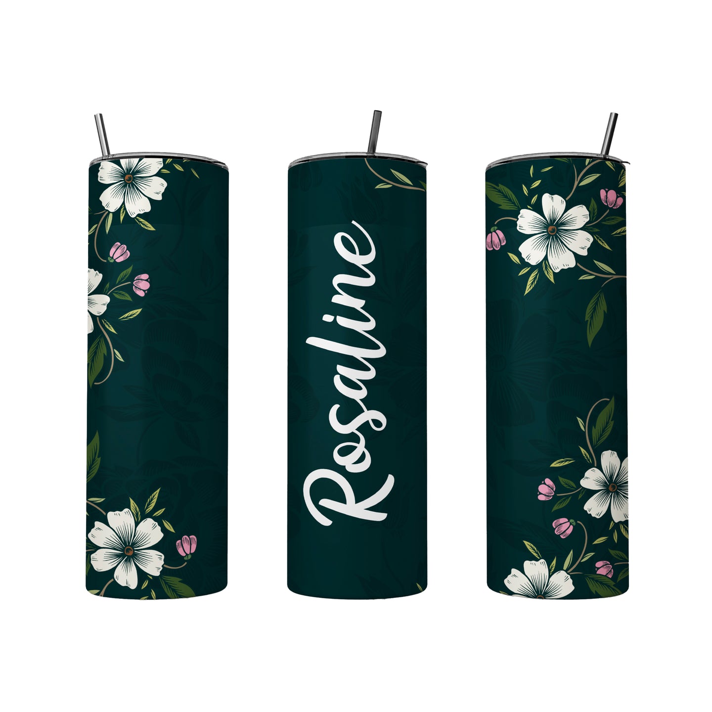 a couple of green candles with flowers on them