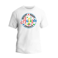 a white t - shirt with the words autism on it
