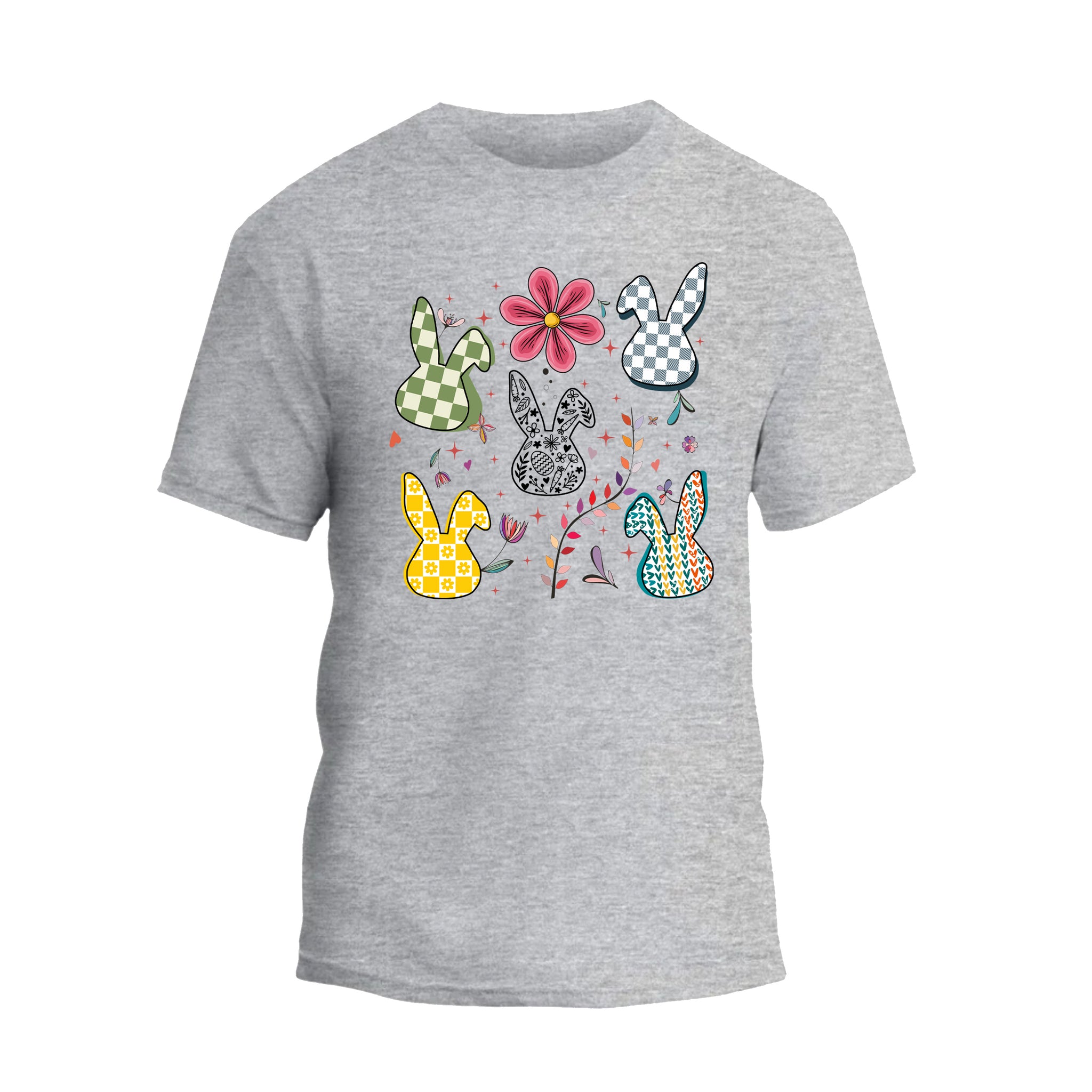 a gray t - shirt with a bunch of bunny ears on it