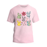 a pink t - shirt with some bunny ears on it