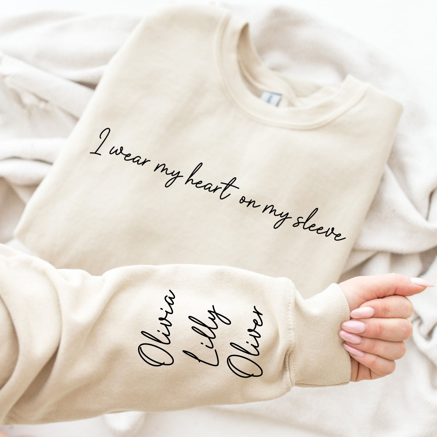 I Wear My Heart On My Sleeve Sweatshirt, Mother's Day Gift Sweatshirt
