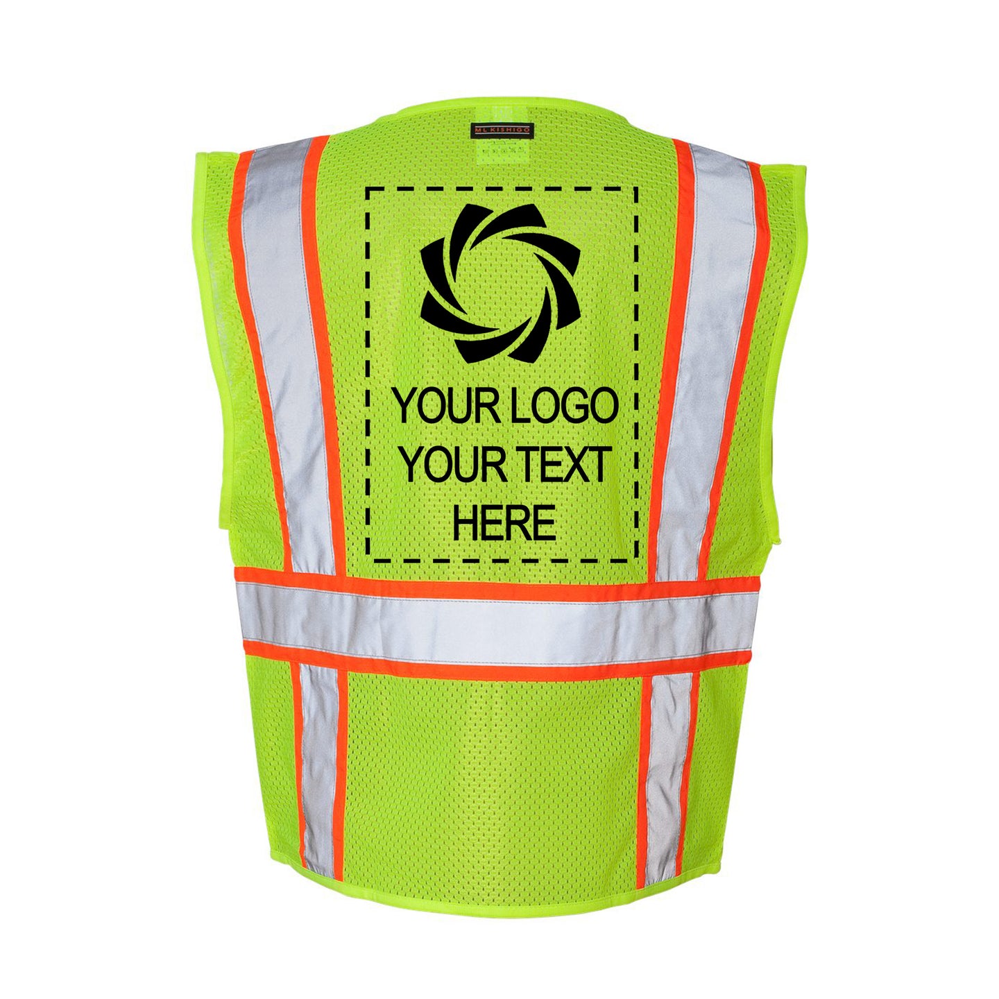 a reflective safety vest with your logo on it