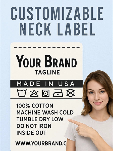 Custom DTF Shirt Label – Personalized Brand Neck Tag with Your Logo and Brand Name