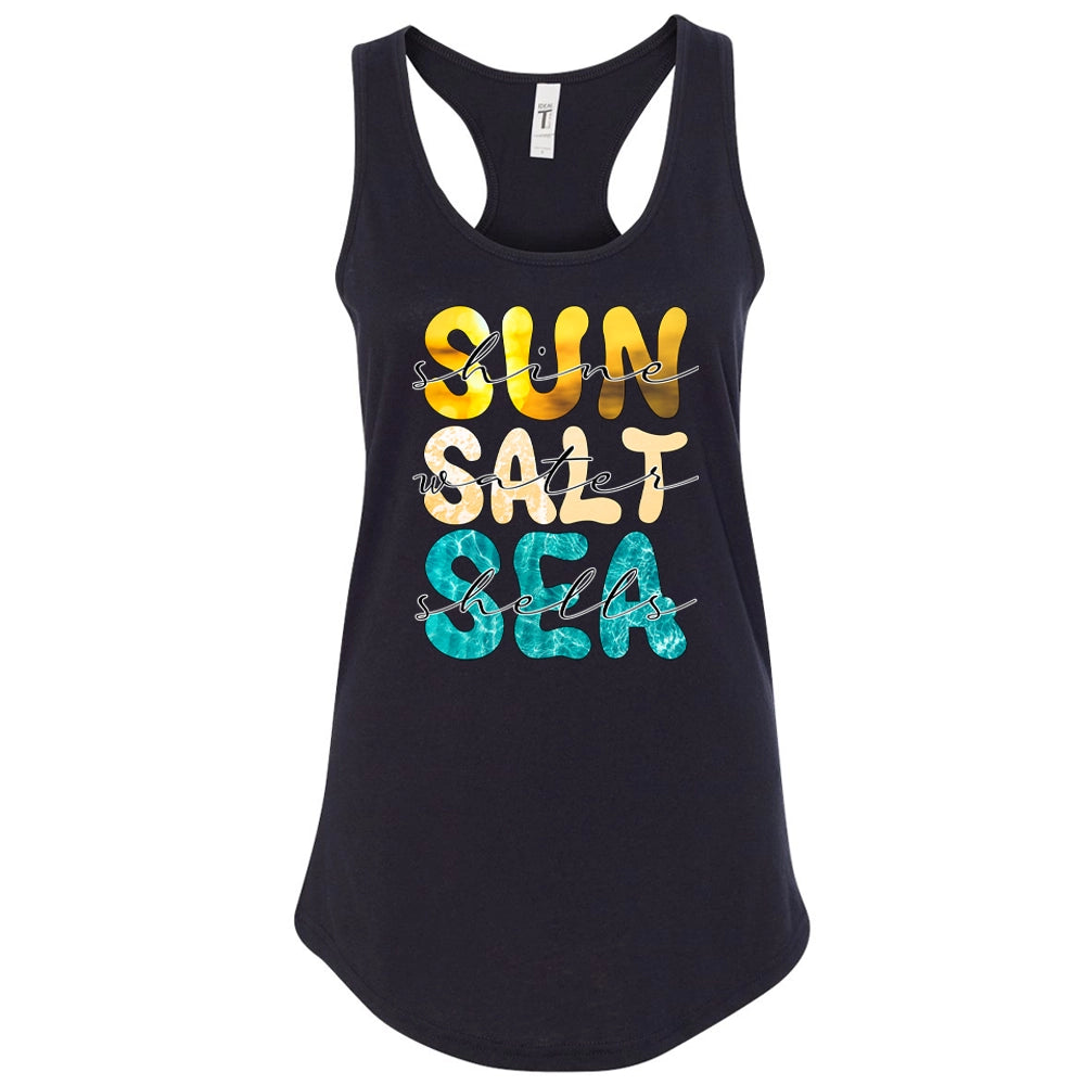 Sun Salt Sea Women's Ideal Racerback Tank Top, Summer Vibe Tank Top, Women Tank Top