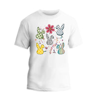 a white t - shirt with a bunch of bunny ears on it