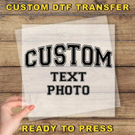 a person holding a piece of paper with the words custom text