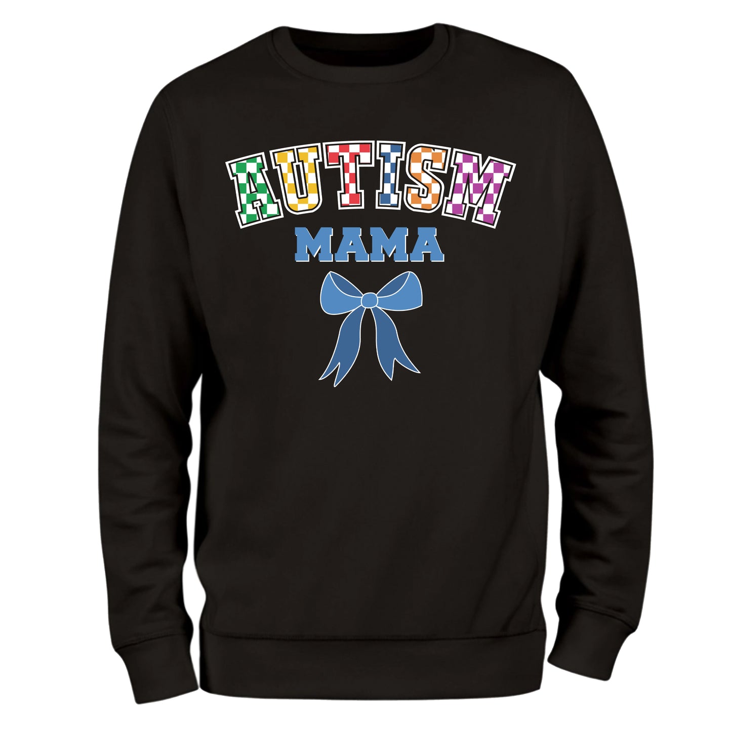 a black sweatshirt with the words autism and a bow