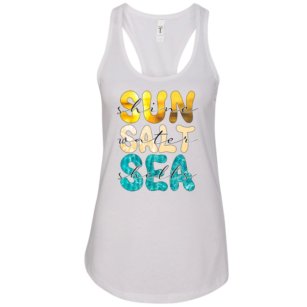 Sun Salt Sea Women's Ideal Racerback Tank Top, Summer Vibe Tank Top, Women Tank Top