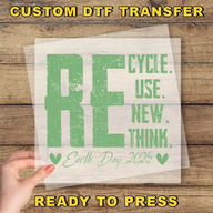 a hand holding a piece of paper with the words recycle use new think