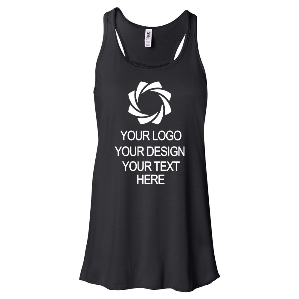 a black tank top with a white logo
