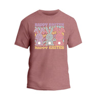 a pink t - shirt with a happy easter message