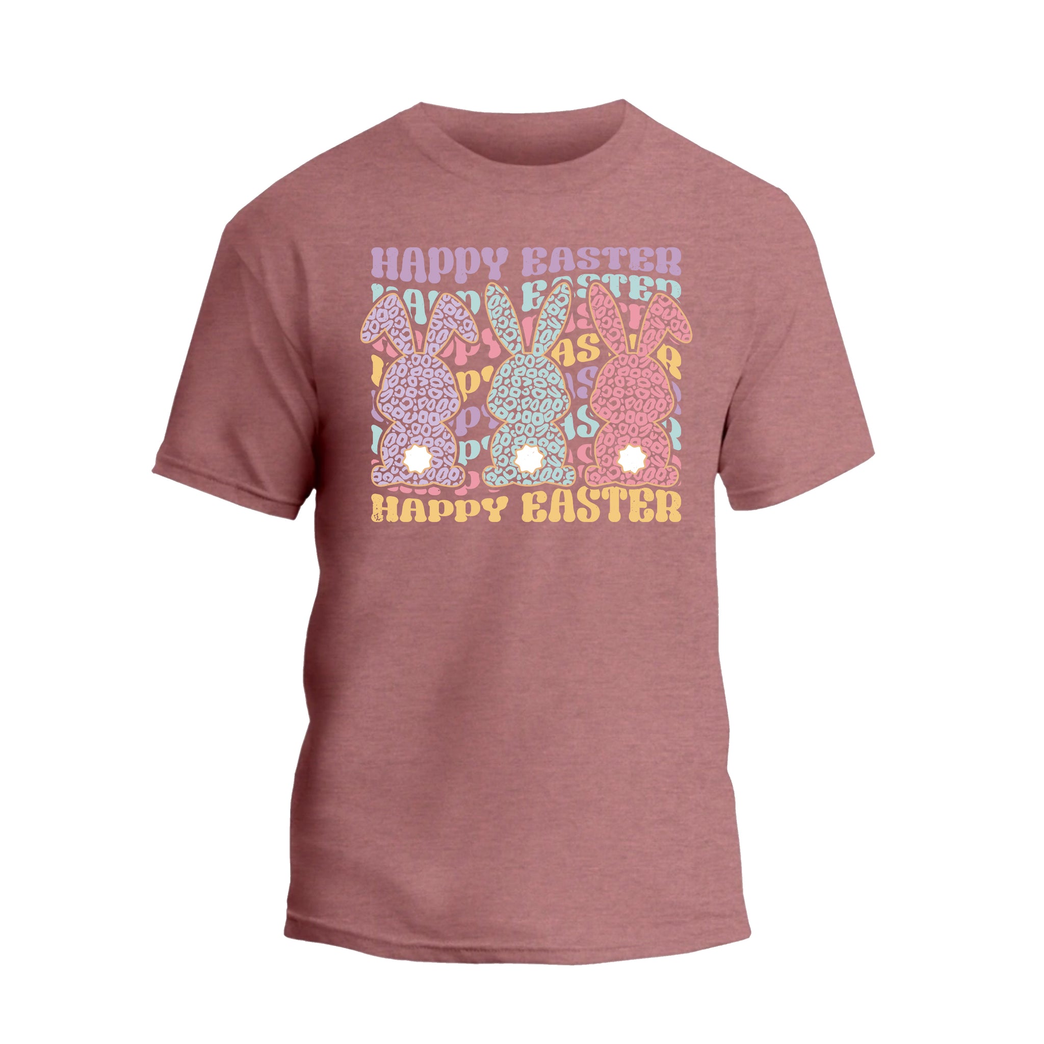 a pink t - shirt with a happy easter message