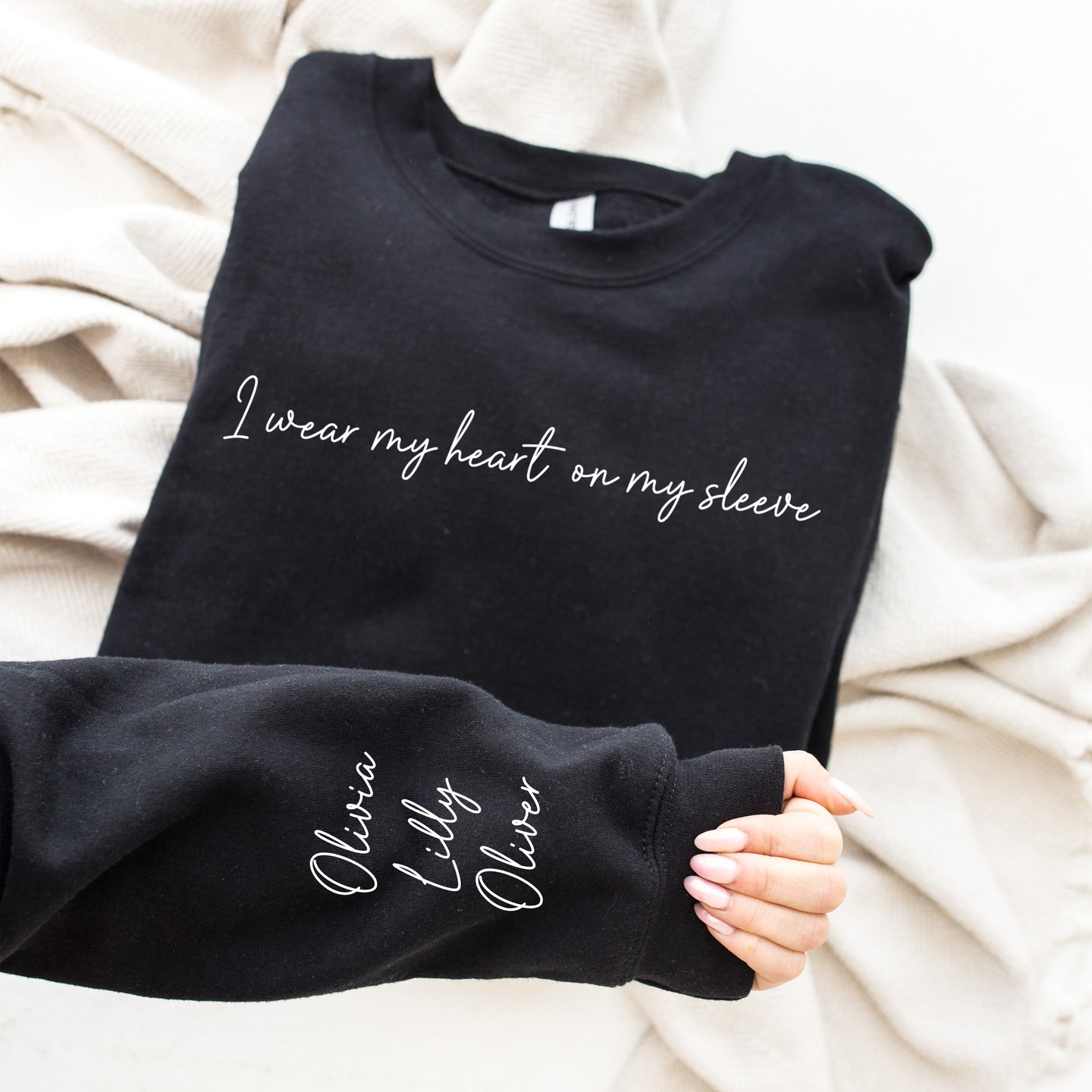 I Wear My Heart On My Sleeve Sweatshirt, Mother's Day Gift Sweatshirt