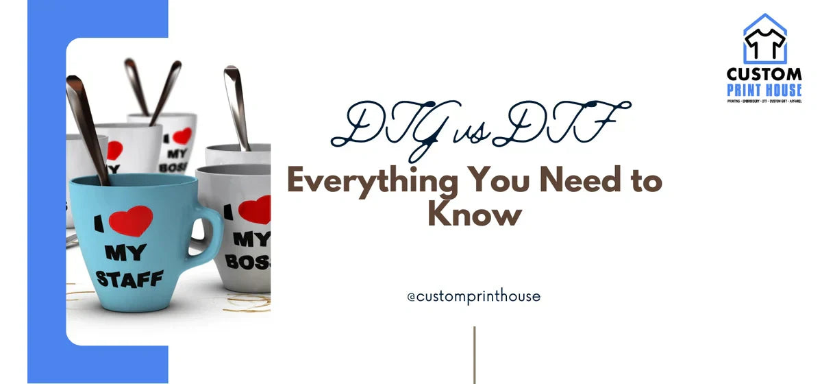 DTG vs DTF printing applied to different surfaces