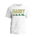 a white t - shirt with the words daddy on it