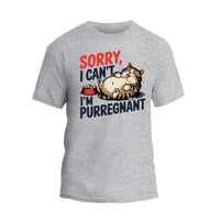 Sorry I Can't I'm Purregnant Shirt, Cat Mom Shirt, Funny Pregnant Mama T-shirt