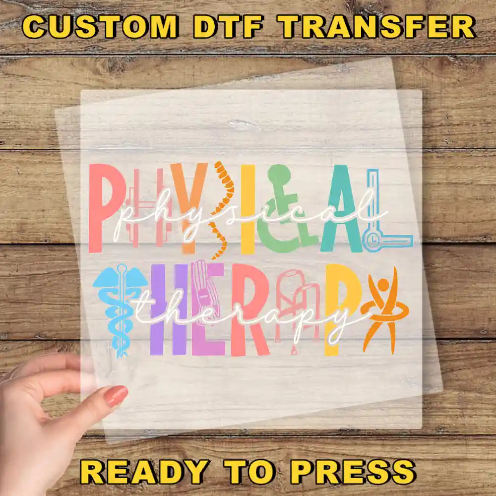 a person holding a piece of paper with the words physical therapy ready to press