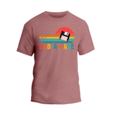 a pink t - shirt with a picture of a cassette player on it