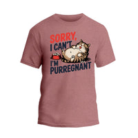 Sorry I Can't I'm Purregnant Shirt, Cat Mom Shirt, Funny Pregnant Mama T-shirt