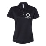 a black polo shirt with a white logo