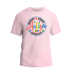 a pink t - shirt with the words autism on it