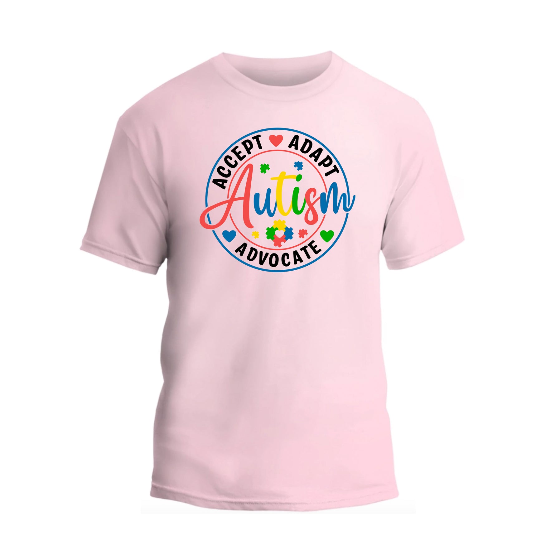 a pink t - shirt with the words autism on it