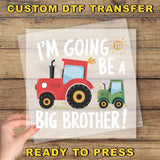 a hand holding a paper with a tractor on it