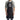 a man wearing a black apron with a logo on it