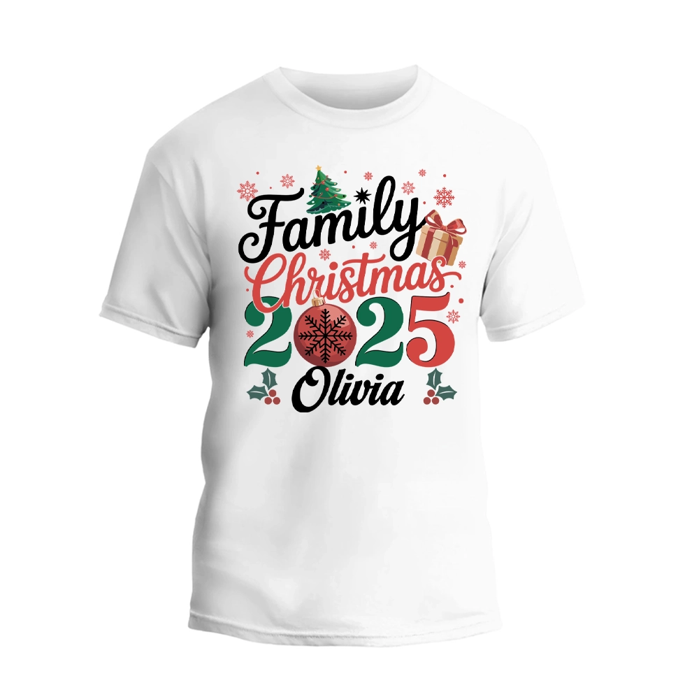 Personalized Family Christmas 2025 Shirts, Christmas Family Matching T-Shirt