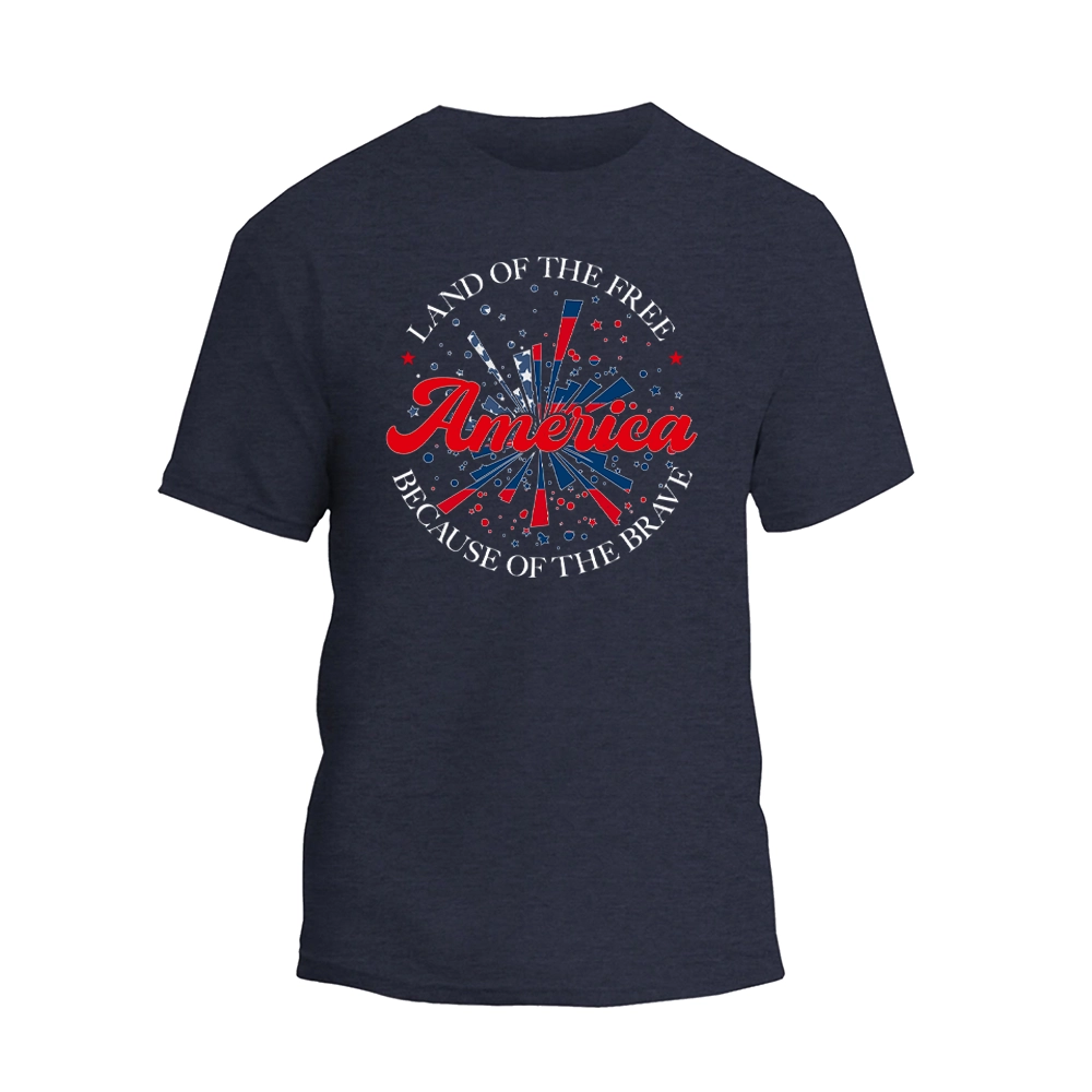 a navy t - shirt with an american flag design