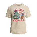 Jolly and Caffeinated Christmas Shirt, Coffee Lover Christmas T-shirt