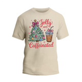 Jolly and Caffeinated Christmas Shirt, Coffee Lover Christmas T-shirt