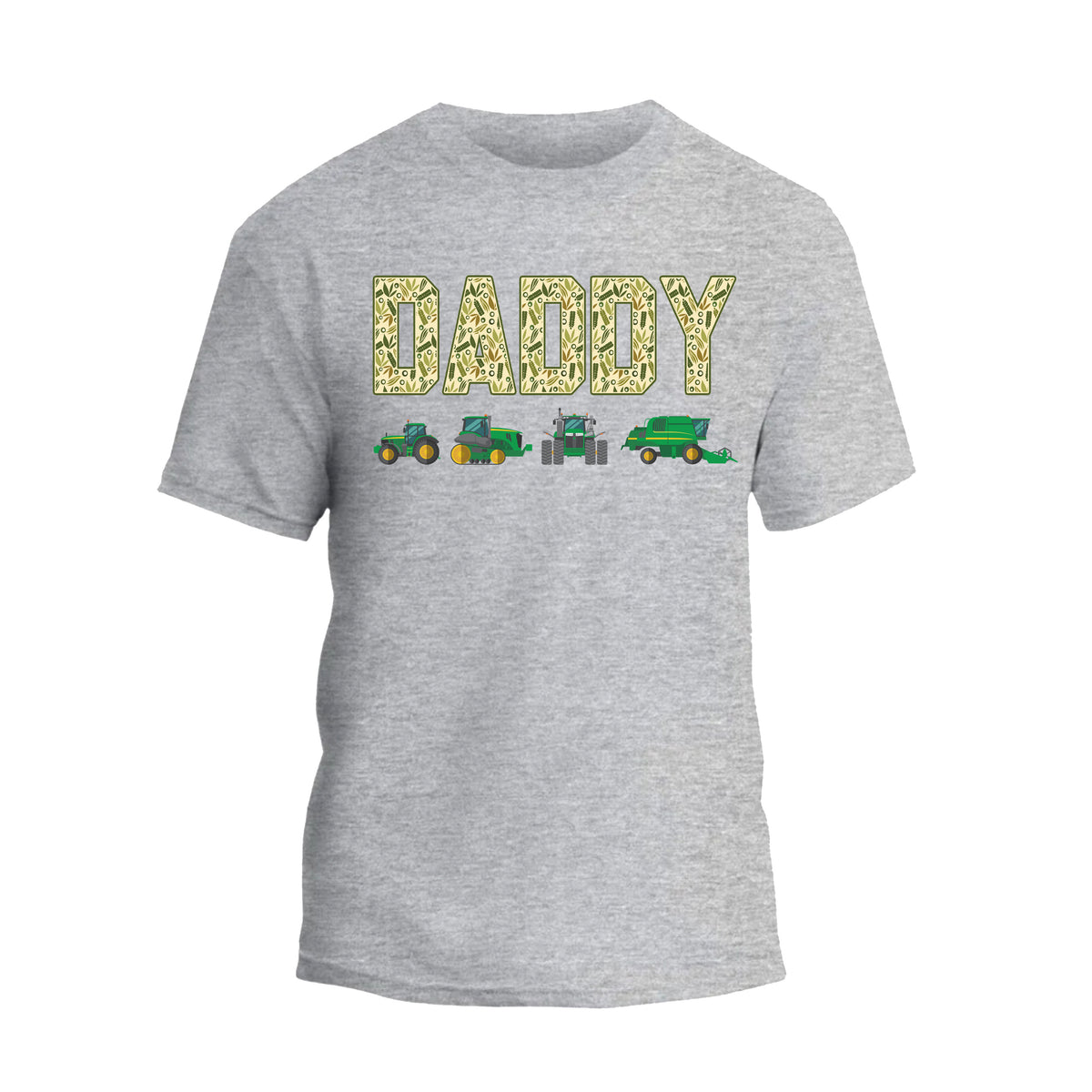 a gray t - shirt with the words daddy on it