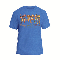 Thankful Grateful Blessed Shirt, Cozy Bow Autumn T-shirt