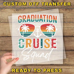 a person holding up a paper with the words graduation cruise squad on it