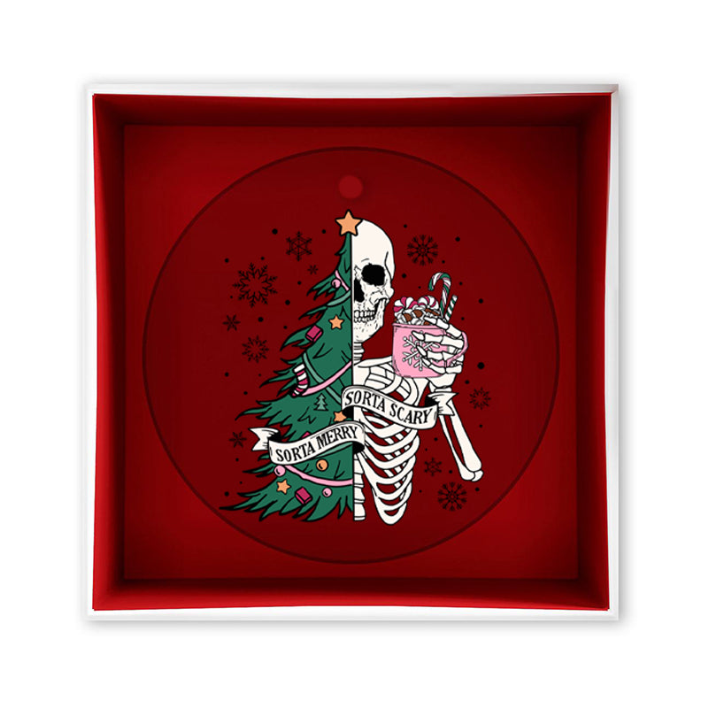 Sorta Merry Sorta Scary Ornament, Funny Skeleton Christmas Ornaments