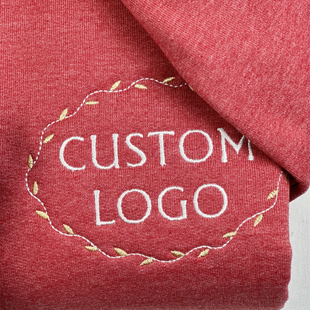 Personalized Logo Embroidered Sweatshirt, Custom Business Logo Embroidery Sweatshirt